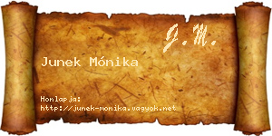 Junek Mónika névjegykártya